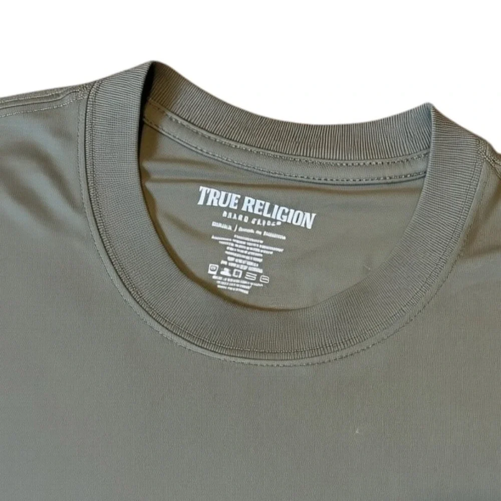 True Religion Long Sleeve T Shirt Mens Medium Green New Buddha Graphic Cotton